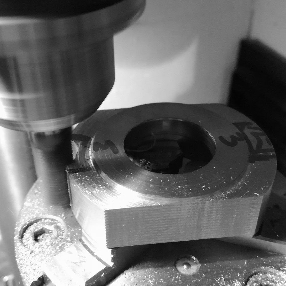 Milling the interior of the lugs, allows the creation of more precise outside cutting.