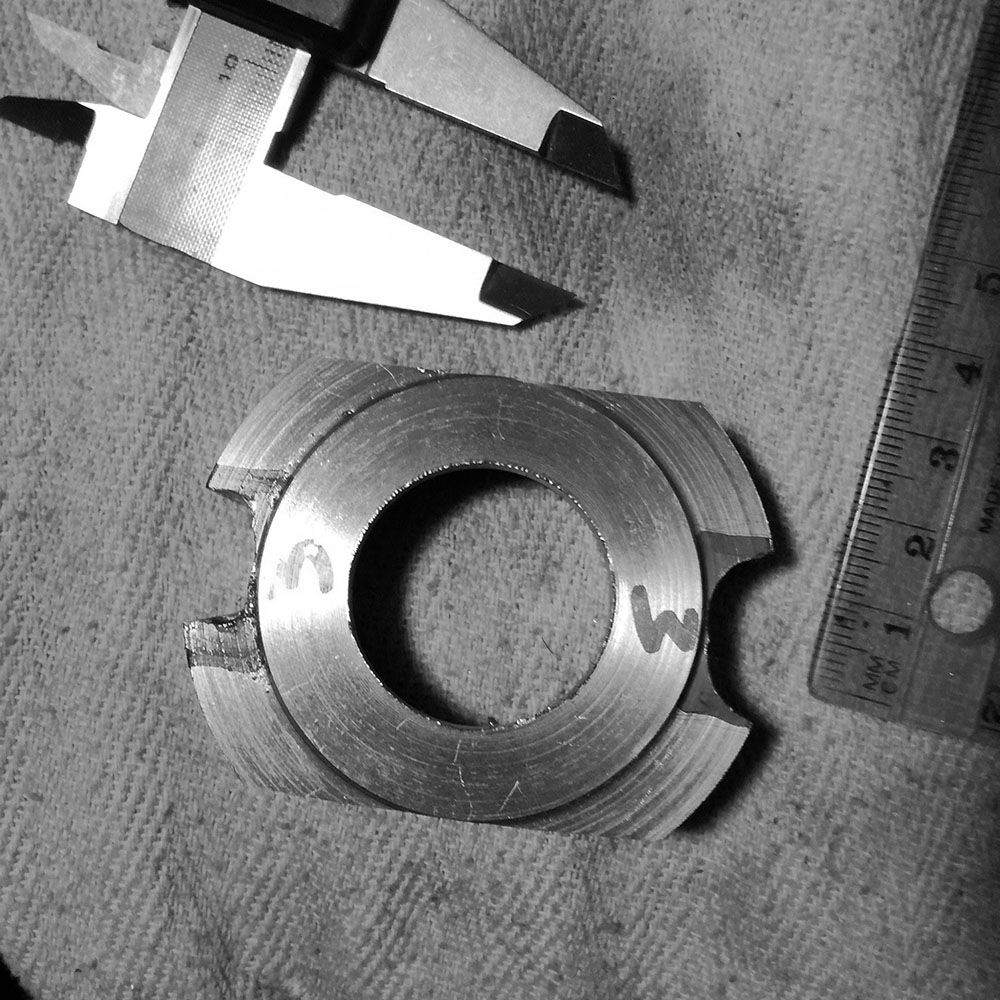 Rough measurements to proceed with further cutting of interior of lugs.