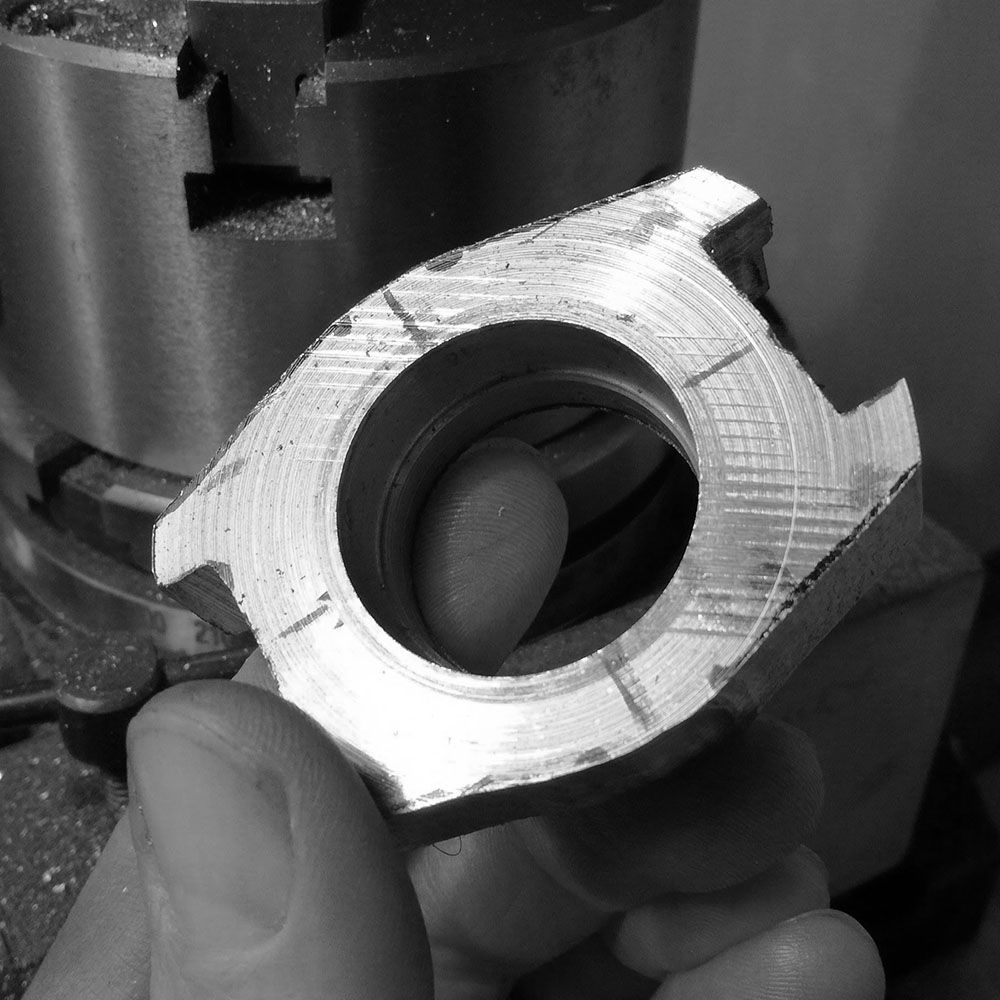 The case is cut to within .5mm of final diameter.