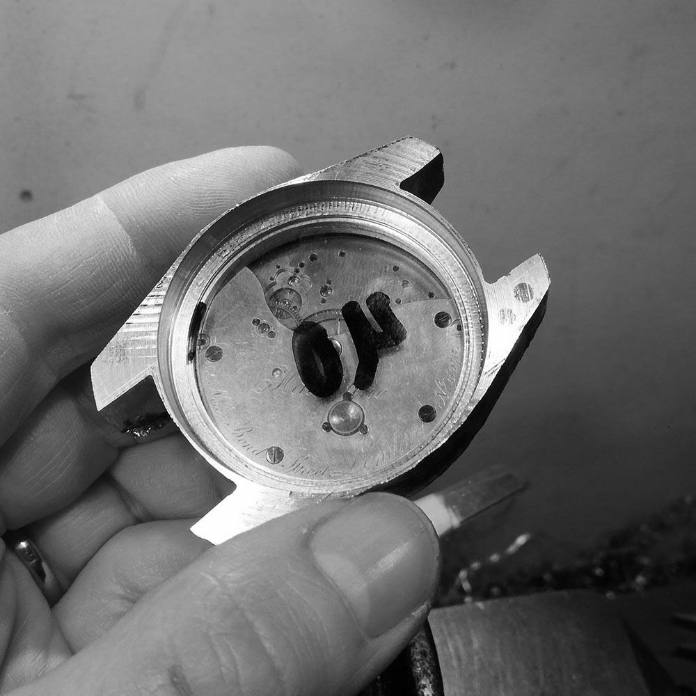 The case back turned to depth. The case itself has to be reduced in diameter.